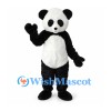 Panda Mascot Costume in Black and White with Oval Belly