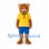 Bear Mascot Costume with Yellow Shirt and Blue Shorts