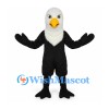 Bald Eagle Mascot Costume in Black with White Head and Yellow Beak