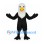 Bald Eagle Mascot Costume in Black with White Head and Yellow Beak