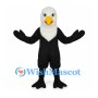 Bald Eagle Mascot Costume in Black with White Head and Yellow Beak