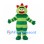 Monster Mascot Costume with Green Stripes and Red Head Spikes