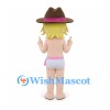 Baby Mascot Costume with Brown Cowboy Hat and White Diaper