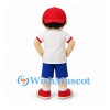 Boy Mascot Costume with Red Cap and Green Glasses