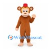 Monkey Mascot Costume in Brown with Red Fez Hat