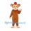 Monkey Mascot Costume in Brown with Red Fez Hat