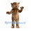 Teddy Bear Mascot Costume in Brown with Rounded Muzzle and Red Tongue