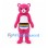 Bear Mascot Costume in Pink with Rainbow Belly Stripes