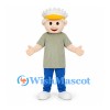 Boy Mascot Costume with White Hair and Yellow Visor