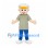 Boy Mascot Costume with White Hair and Yellow Visor