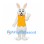 Rabbit Mascot Costume in White with Yellow Vest