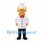 Bull Chef Mascot Costume with White Coat and Tall Hat