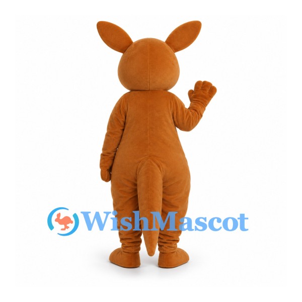 Kangaroo Mascot Costume in Brown with White Belly