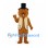 Beaver Mascot Costume with Black Top Hat and Cream Vest