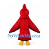 Cardinal Mascot Costume in Red with Black Wing Trim