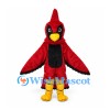 Cardinal Mascot Costume in Red with Black Wing Trim