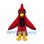 Cardinal Mascot Costume in Red with Black Wing Trim