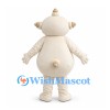 Fantasy Character Mascot Costume in Cream with Round Belly and Head Antenna