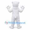 Polar Bear Mascot Costume with White Fur and Black Paw Pads