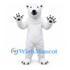 Polar Bear Mascot Costume with White Fur and Black Paw Pads