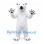 Polar Bear Mascot Costume with White Fur and Black Paw Pads