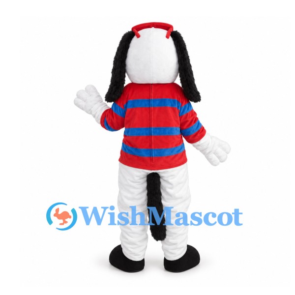 Dog Mascot Costume with Red Striped Shirt and Sunglasses