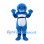 Ninja Mascot Costume in Blue with White Belly and Black Belt
