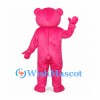 Bear Mascot Costume in Pink with Black Bow Tie and Heart Paw Pads