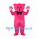 Bear Mascot Costume in Pink with Black Bow Tie and Heart Paw Pads