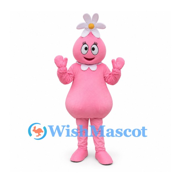 Flower Character Mascot Costume in Pink with Daisy Headpiece