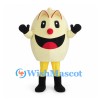 Egg Mascot Costume in Cream with Smiling Face