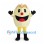 Egg Mascot Costume in Cream with Smiling Face