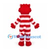 Cat Mascot Costume with Red and White Stripes