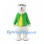 Bear Mascot Costume in White with Green Jacket and Yellow Tie