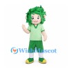 Boy Mascot Costume with Green Leaf Hair and Green Shorts