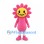 Flower Mascot Costume with Pink Petals and Yellow Face