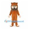 Lion Mascot Costume in Orange with Long Brown Mane