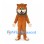Lion Mascot Costume in Orange with Long Brown Mane