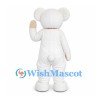 Bear Mascot Costume in White with Cream Ears and Pink Bow