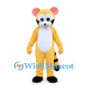 Raccoon Mascot Costume in Yellow with Striped Tail