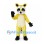 Raccoon Mascot Costume in Yellow with Black Eye Patches