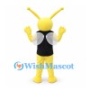 Bee Mascot Costume in Yellow and Black with White Wings