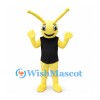 Bee Mascot Costume in Yellow and Black with White Wings