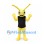 Bee Mascot Costume in Yellow and Black with White Wings