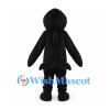 Whale Mascot Costume in Black with Cream Belly