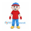 Boy Mascot Costume with Red Shirt and Blue Cap