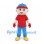 Boy Mascot Costume with Red Shirt and Blue Cap
