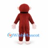 Monkey Mascot Costume in Burgundy with Cream Face