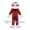 Monkey Mascot Costume in Burgundy with Cream Face