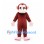 Monkey Mascot Costume in Burgundy with Cream Face